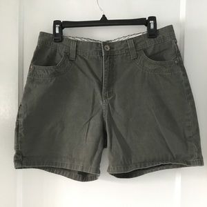 Lee Just Below The Waist Army/Olive Cargo Shorts, Size 10